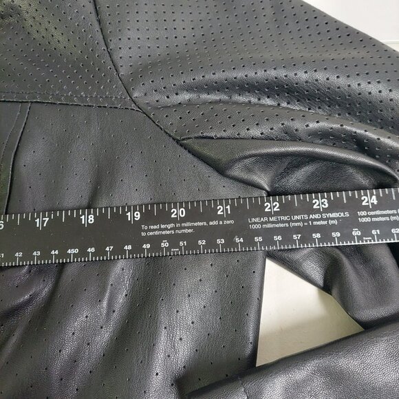Lane Bryant Motto Jacket Perforated Black 14/16 Biker Asymmetrical Faux Leather - Picture 8 of 9